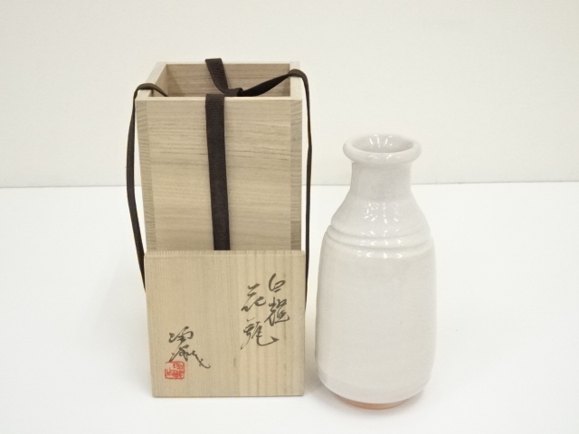 道具 ] - 道具 藤本陶津造 白磁花瓶（共箱） | ネットショップ圭